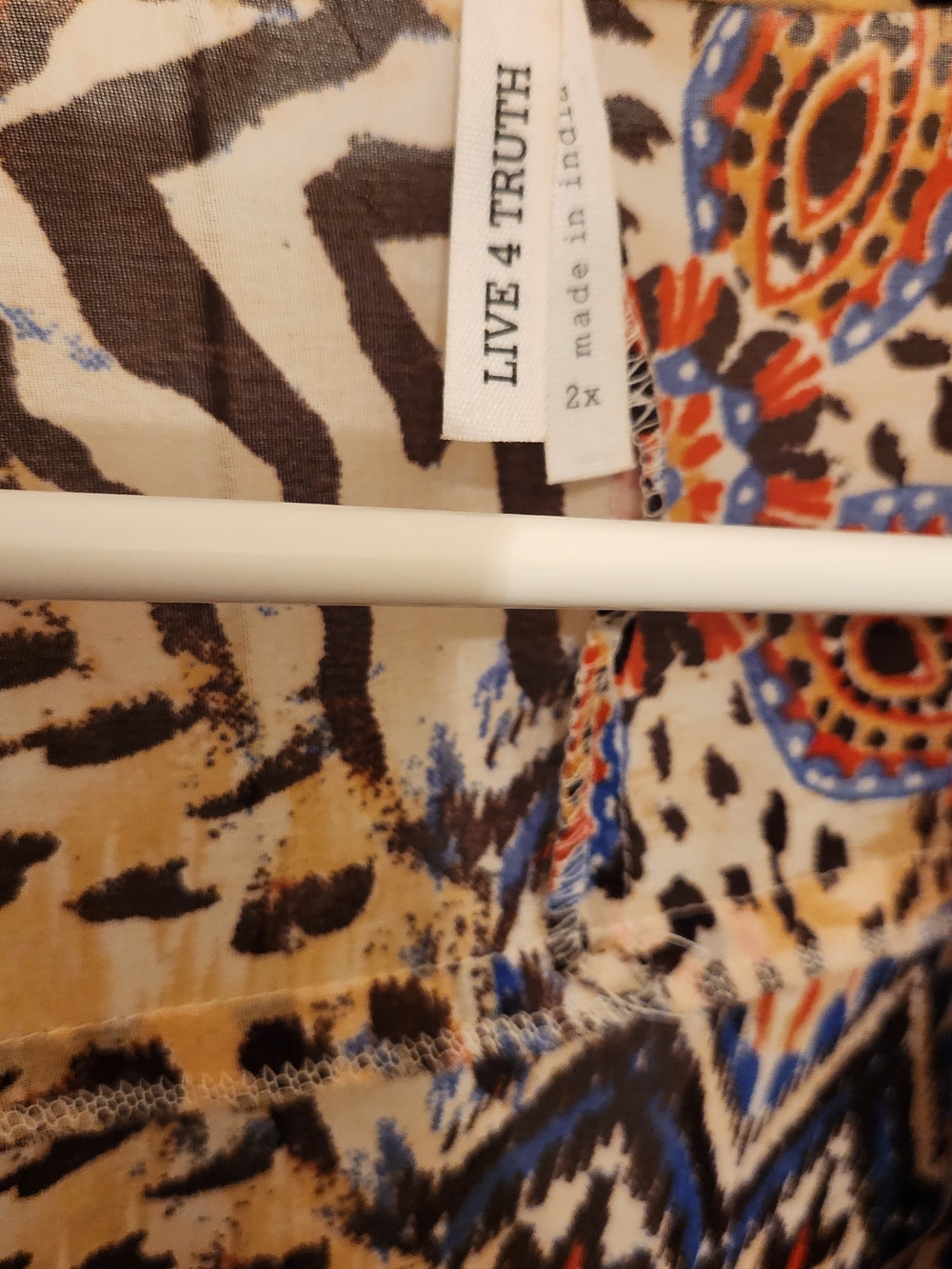 Live 4 Truth Boho Animal & Floral Print Panel in Blue, Orange, Brown, Cream